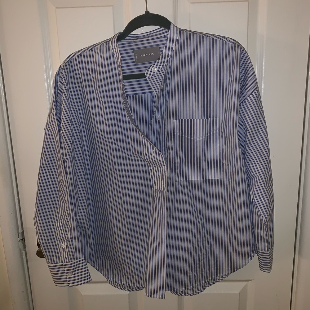 EVERLANE Boxy Half-Button Down Shirt